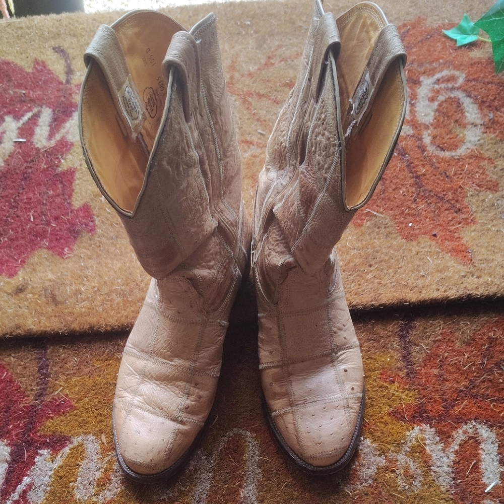 Nocona Men's Tan Stitched Leather Roundtoe Boots